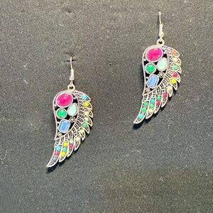 Boho Rainbow Wing Earrings